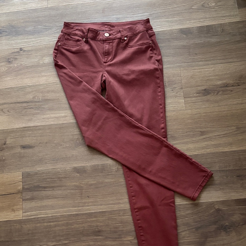 Maurices Mauve-Burgundy Skinny Jeans